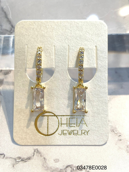 Clara Baguette Cut Drop Gold or Silver