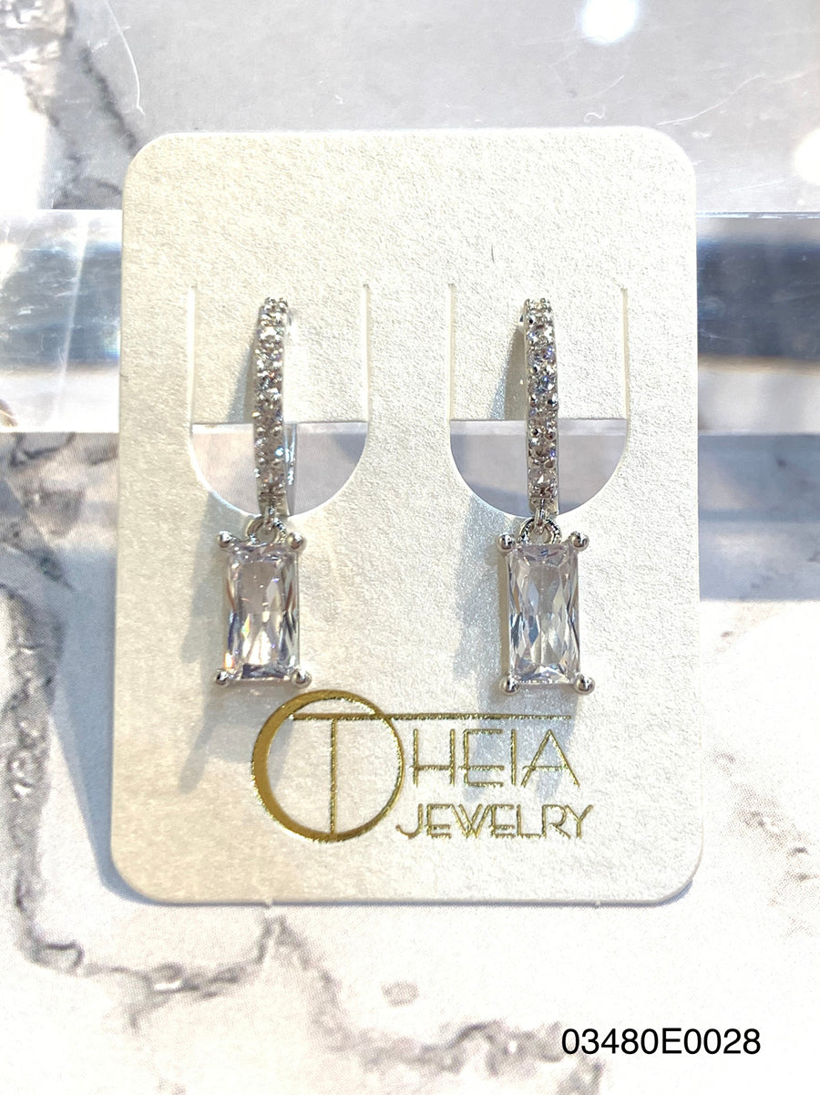 Clara Baguette Cut Drop Gold or Silver