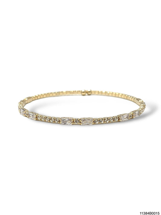 Single Row Baguette Gold or Silver