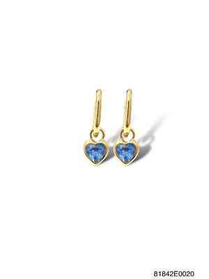 Emma Heart Drop Earrings Aqua