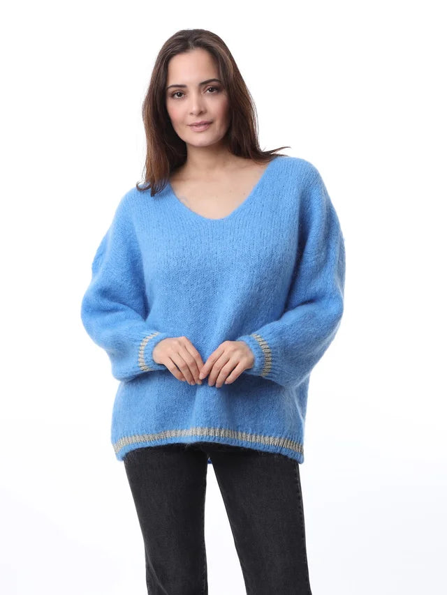 Mohair Jumper Sweater Blue