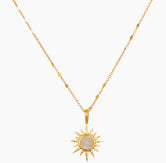 Moonstone Starburst Necklace gold