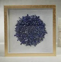 Gold Framed Blue Lapis Flower Art