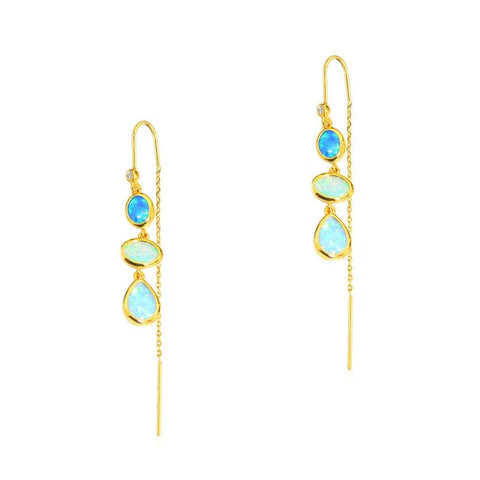 Gold Chain Threader with Opal