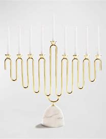 Coluna Menorah, Marble & Silver or Marble & Gold