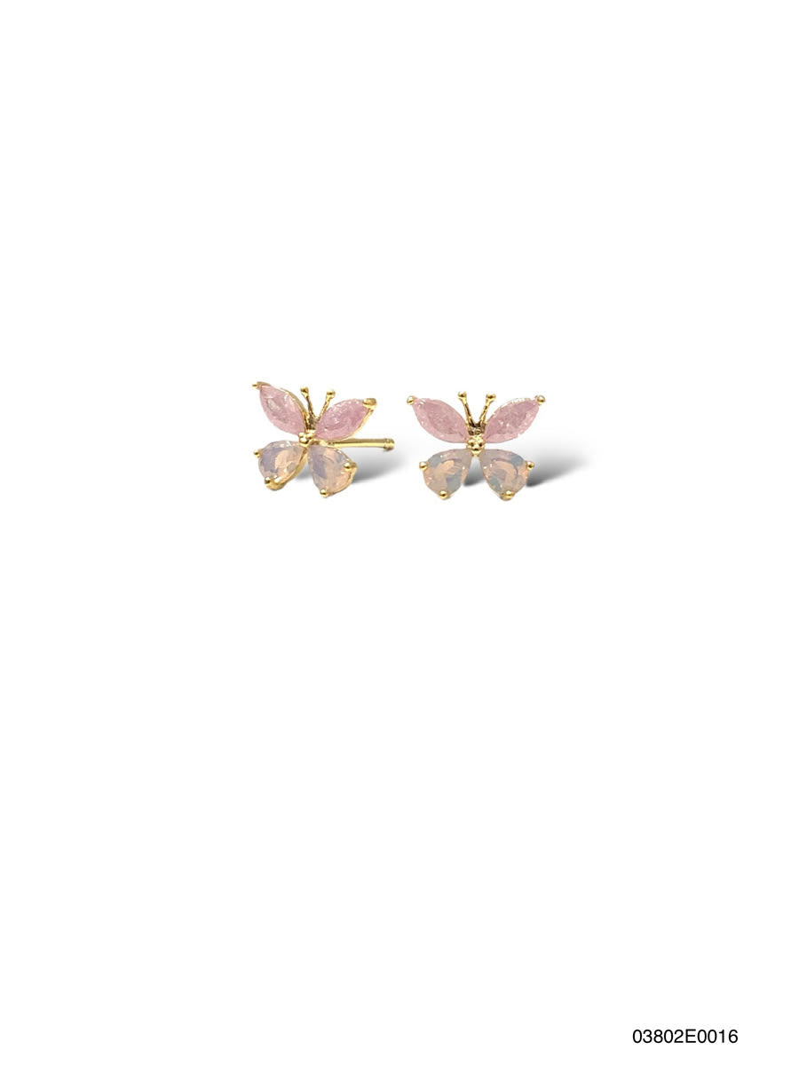 Elle Stud, E G Pink Opal