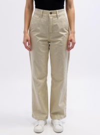 HIGH RISE WIDE LEG TROUSER W/ WELT POCKET DARK OLIVE